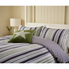 Helena Springfield Beach House Stripe Duvet Set In Green & Slate Helena Springfield Beach House Stripe Duvet Set In Green & Slate