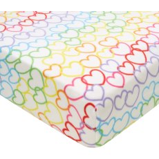 Catherine Lansfield Rainbow Hearts Fleece Fitted Sheet Double Catherine Lansfield Rainbow Hearts Fleece Fitted Sheet Double
