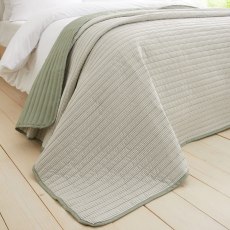 Catherine Lansfield Stripe Bedspread Green Catherine Lansfield Stripe Bedspread Green