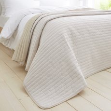 Catherine Lansfield Stripe Bedspread Natural Catherine Lansfield Stripe Bedspread Natural