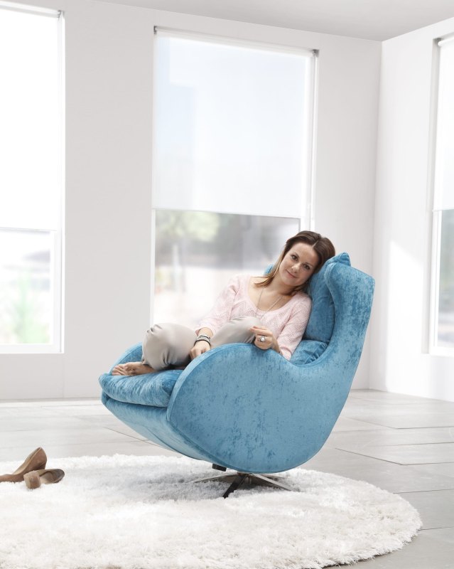 Fama Fama Lenny Swivel Rocker Chair In Series 6 Fabric