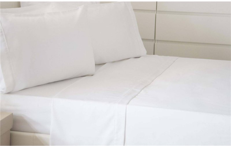 Belledorm Belledorm 400TC Egyptian Cotton Sateen White Flat Sheet