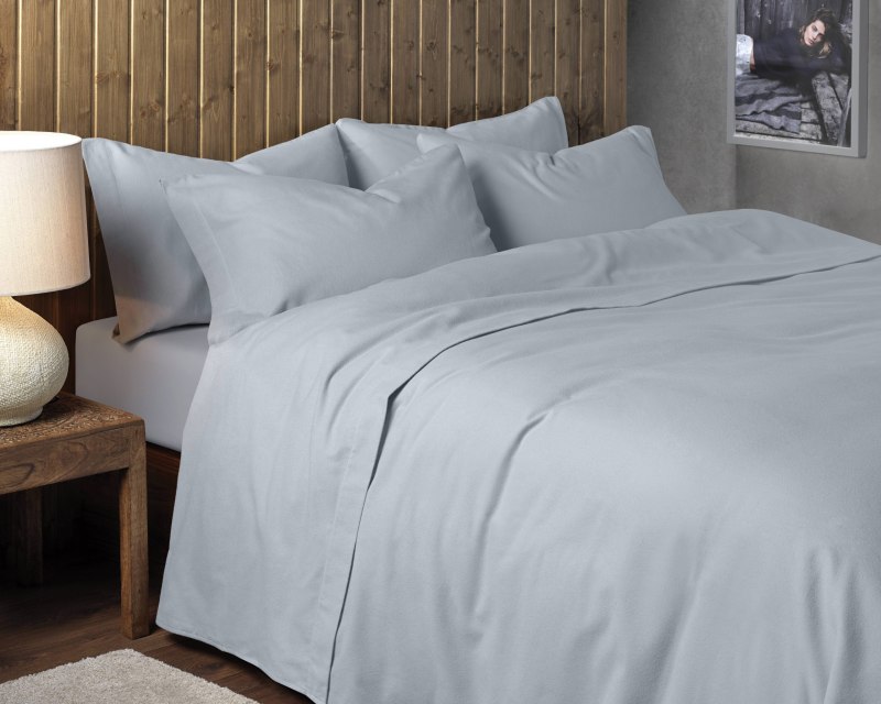 Design Port Design Port Premium Brushed Cotton Grey Flat Sheet
