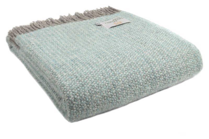 Tweedmill Tweedmill Wool Illusion Throw Spearmint Grey