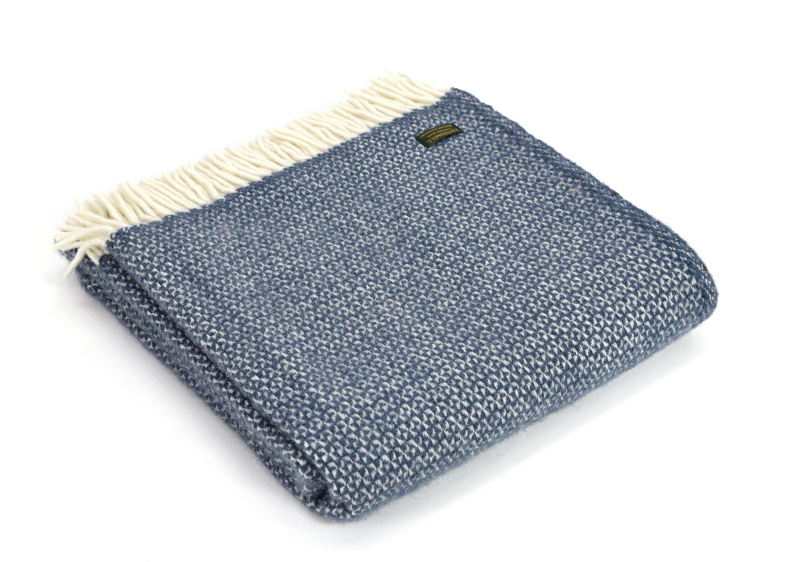 Tweedmill Tweedmill Wool Illusion Throw Blue Slate