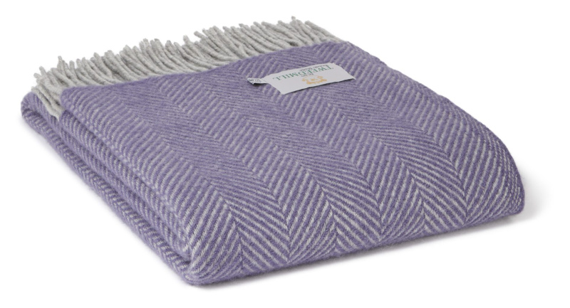 Tweedmill Tweedmill Wool Herringbone Lavender and Silver Grey