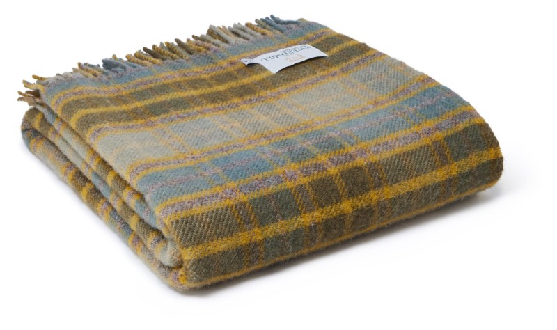 Tweedmill Tweedmill Wool Cottage Check Throw Mustard