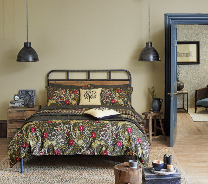 Morris & Co Morris & Co Seaweed Duvet Set in Black