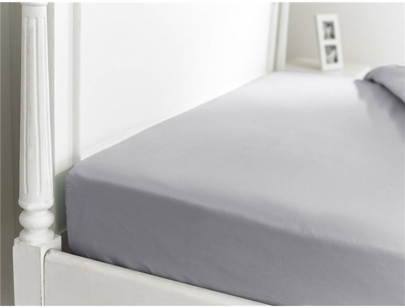 The Lyndon Company The Lyndon Company 400 Thread Count Sateen Platinum Fitted Sheet - Superking