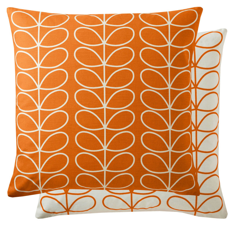 Orla Kiely Orla Kiely Small Linear Stem Persimmon Feather Filled Cushion