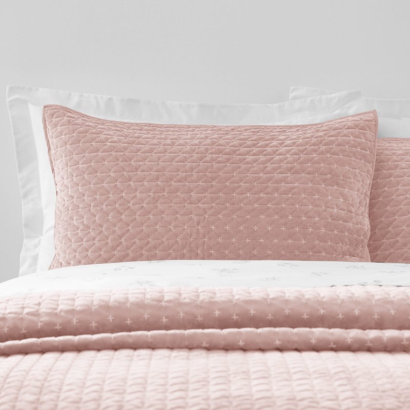 Bianca Bianca Attica Velvet Pillowsham Pair in Pink