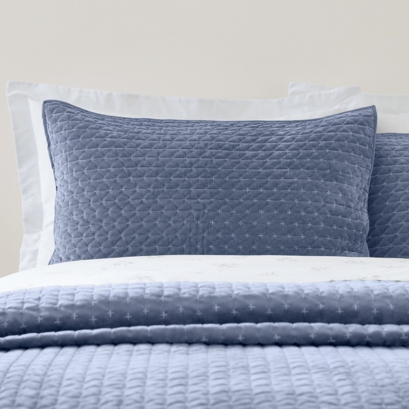 Bianca Bianca Attica Velvet Pillowsham Pair in Blue