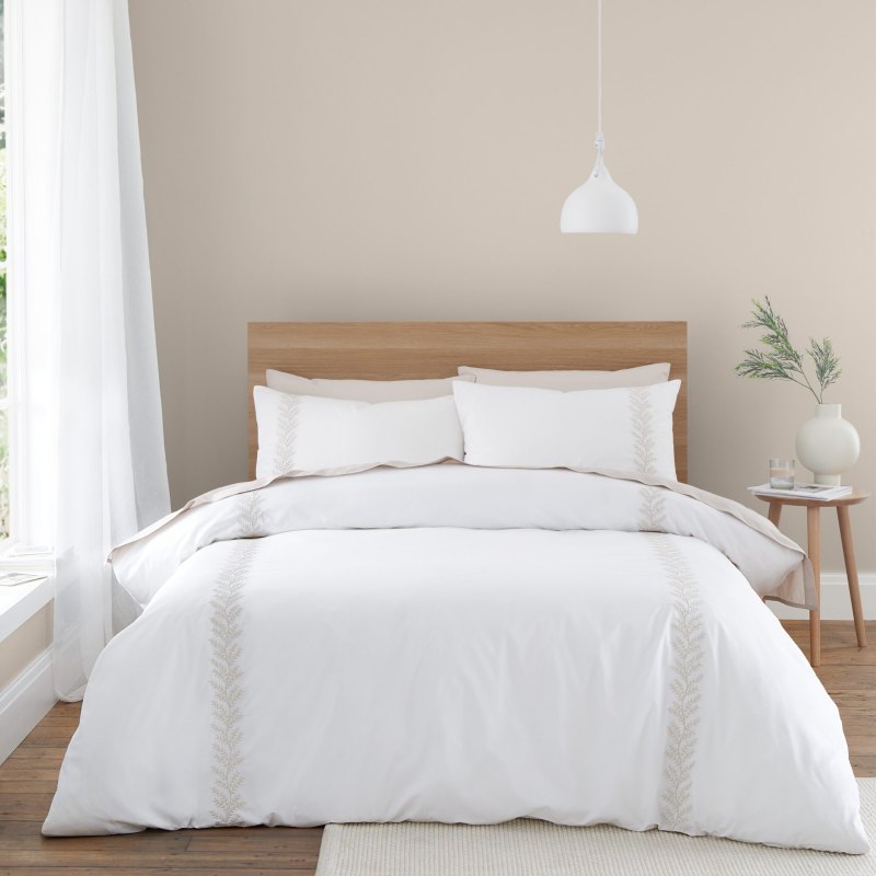 Bianca Bianca Embroidery Leaf Natural Duvet Set