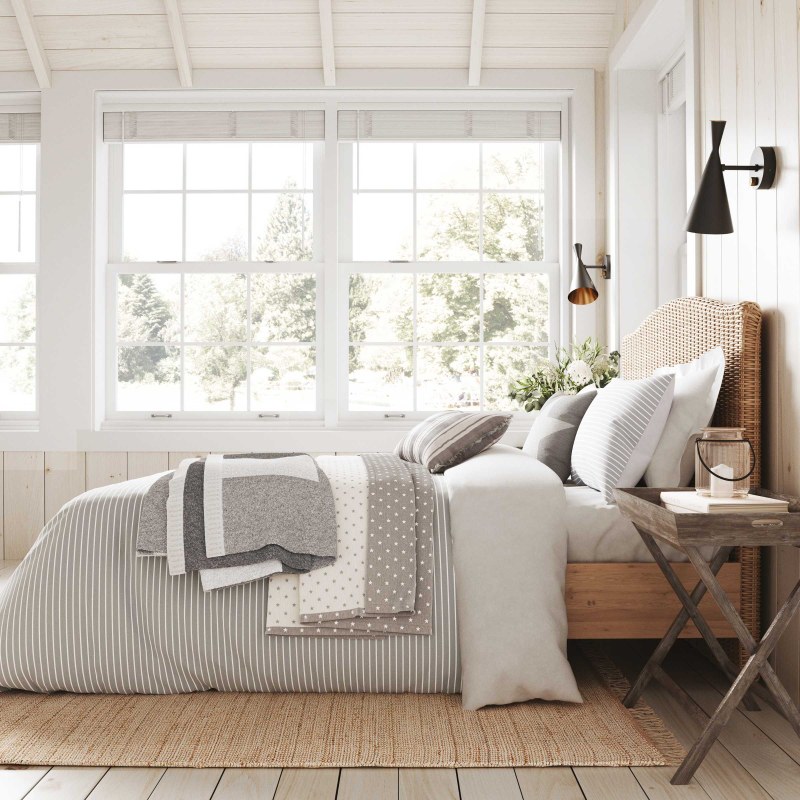 Helena Springfield Helena Springfield Breton Stripe Grey Duvet Set Double