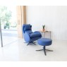Fama Fama Lenny Swivel Rocker Chair in Dalmata Leather