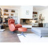 Fama Fama Lenny Swivel Rocker Chair in Dalmata Leather