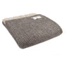 Tweedmill Wool Herringbone Throw Charcoal and Silver