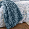 Bianca Bianca Carved Faux Fur Blue Throw
