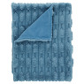 Bianca Bianca Carved Faux Fur Blue Throw