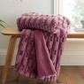 Bianca Carved Faux Fur Pink Throw