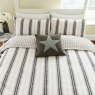 HS LONG ISLAND Coopers Stripe Grey and Linen elevated bed shot   Medium