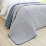 Catherine Lansfield Stripe Bedspread Blue