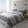 Catherine Lansfield Catherine Lansfield Textured Banded Stripe Charcoal Duvet Set